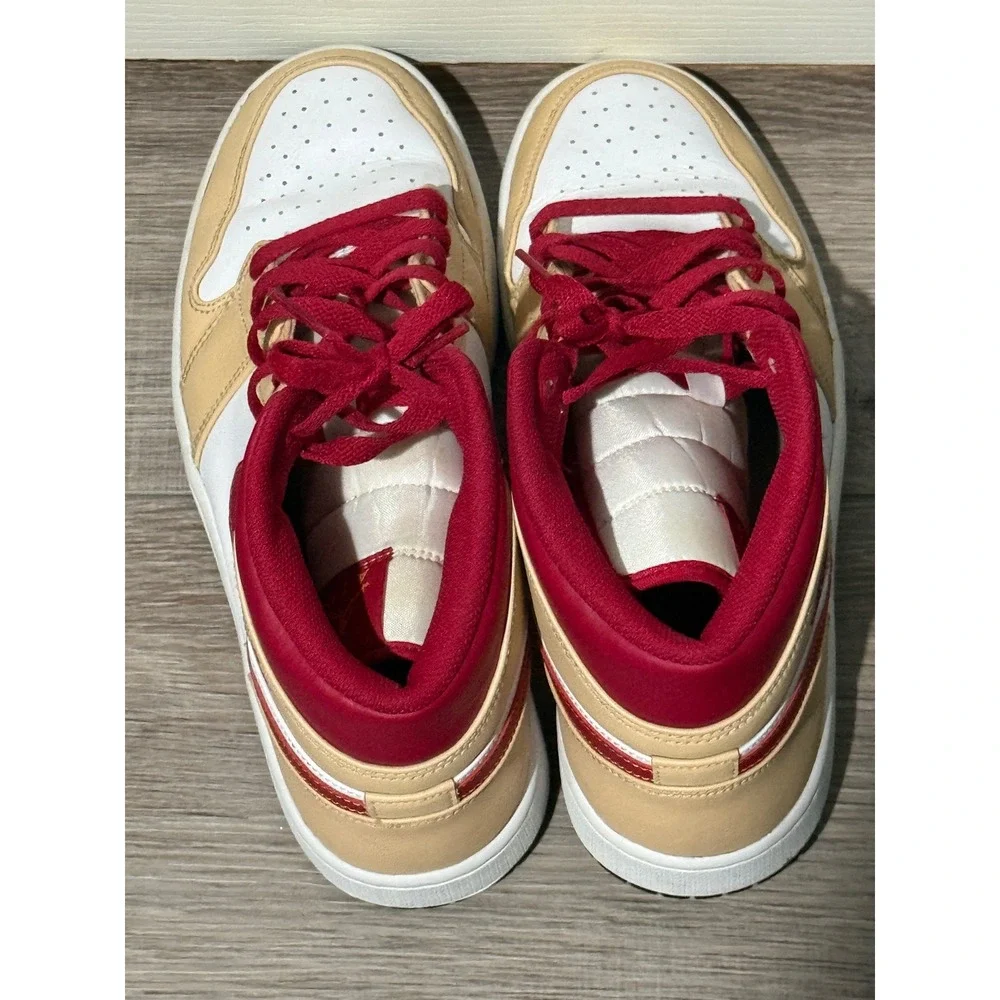 Air‎ Jordan 1 Mid Hemp White Gym Red BQ6472-161 Mens Tan Sneakers Size 11